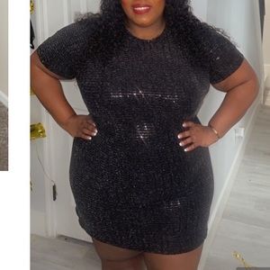 2 for $10‼️ Black Glitter Mini Dress